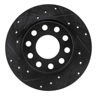 R1 Concepts R1 00-08 Audi A4 (USA/Canada) Rear Left Drilled & Slotted Black Brake Rotor