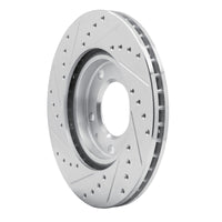 R1 Concepts R1 88-91 BMW M3 Front Right Drilled & Slotted Silver Brake Rotor