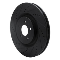 R1 Concepts R1 07-14 Ford Mustang Front Left Drilled & Slotted Black Brake Rotor