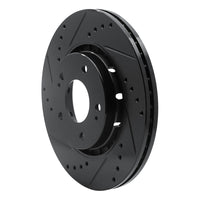 R1 Concepts R1 09-15 Mitsubishi Lancer Front Left Drilled & Slotted Black Brake Rotor