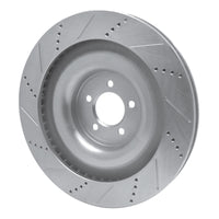 R1 Concepts R1 08-09 Jaguar XKR Left Front Drilled & Slotted Silver Brake Rotor