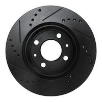 R1 Concepts R1 87-93 Saab 900 Front Right Drilled & Slotted Black Brake Rotor