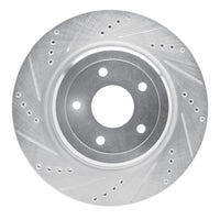 R1 Concepts R1 2006-2013 Chevrolet Corvette Rear Left Drilled & Slotted Silver Brake Rotor