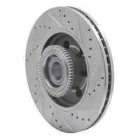 R1 Concepts R1 04-08 Ford F-150 RWD Front Left Drilled & Slotted Silver Brake Rotor