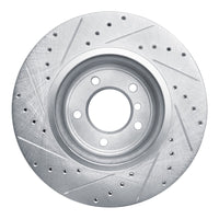 R1 Concepts R1 09-16 BMW Z4 Front Right Drilled & Slotted Silver Brake Rotor