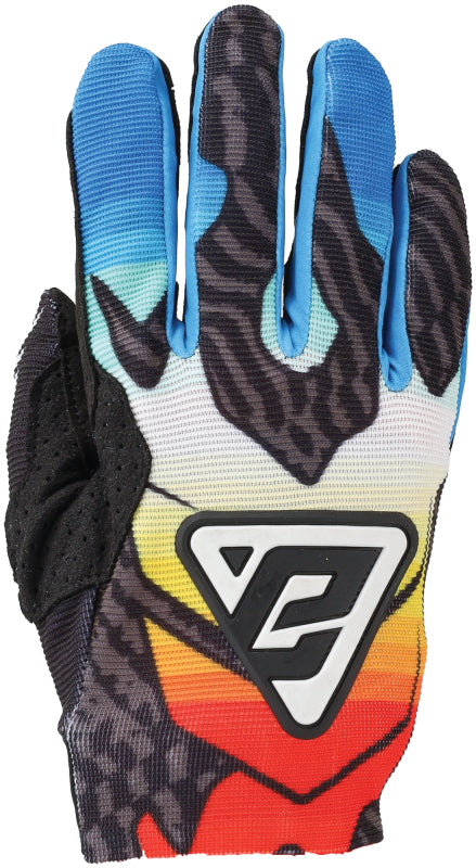 Answer Aerlite Drip Gloves Black/White/Rainbow Youth - Large