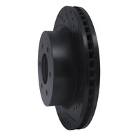 R1 Concepts R1 16-24 Nissan Titan XD Front Right Drilled & Slotted Black Brake Rotor