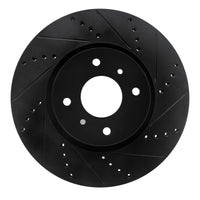 R1 Concepts R1 04-06 Nissan Sentra Front Right Drilled & Slotted Black Brake Rotor