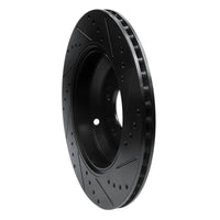 R1 Concepts R1 17-19 Genesis G90 Rear Left Drilled & Slotted Black Brake Rotor