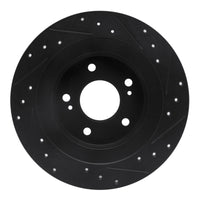 R1 Concepts R1 1984-1988 Nissan 200SX Rear Left Drilled & Slotted Black Brake Rotor