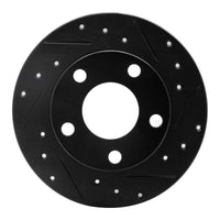 R1 Concepts R1 98-01 Audi A6 Quattro Rear Right Drilled & Slotted Black Brake Rotor