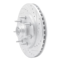 R1 Concepts R1 97-04 Ford F-150 RWD Front Right Drilled & Slotted Silver Brake Rotor