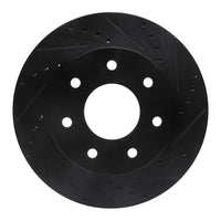 R1 Concepts R1 04-08 Ford F-150 4WD Front Right Drilled & Slotted Black Brake Rotor