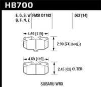 Hawk Performance Hawk 06-07 Subaru WRX Blue 9012 Front Race Pads