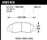 Hawk Performance Hawk 97-01 Honda Prelude HP+ Street Front Brake Pads