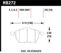 Hawk Performance Hawk 00-06 Audi TT/00-06 TT Quattro 1.8L / 99-04 VW Golf GTI 2.8L Blue 9012 Race Front Brake Pads