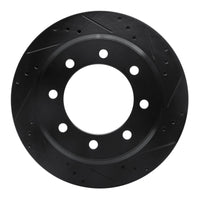R1 Concepts R1 08-25 Ford E-150 Rear Right Drilled & Slotted Black Brake Rotor