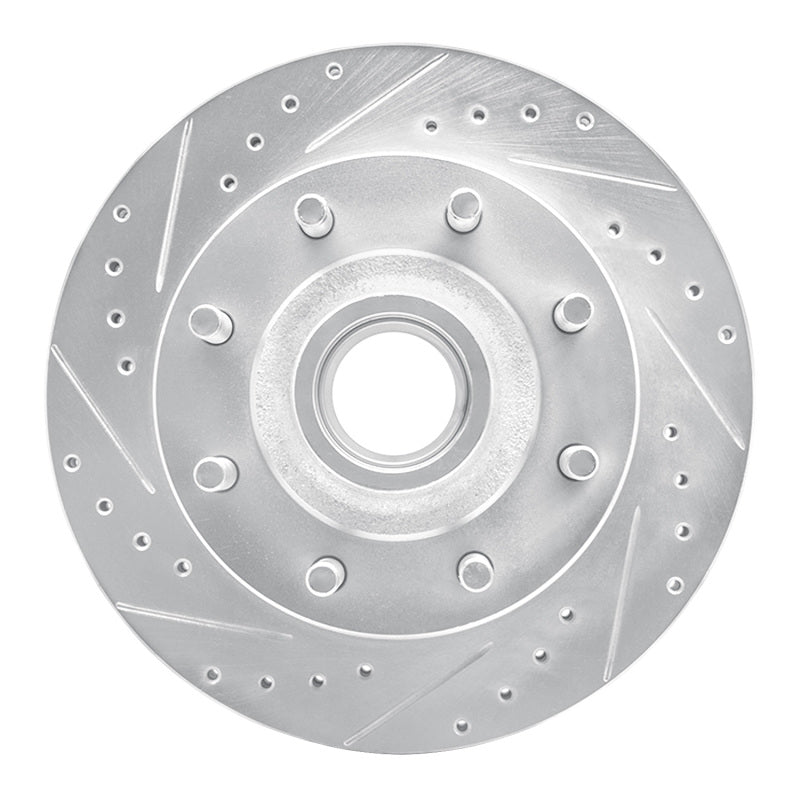 R1 Concepts R1 95-04 Ford E-250 Econoline Front Left Drilled & Slotted Silver Brake Rotor