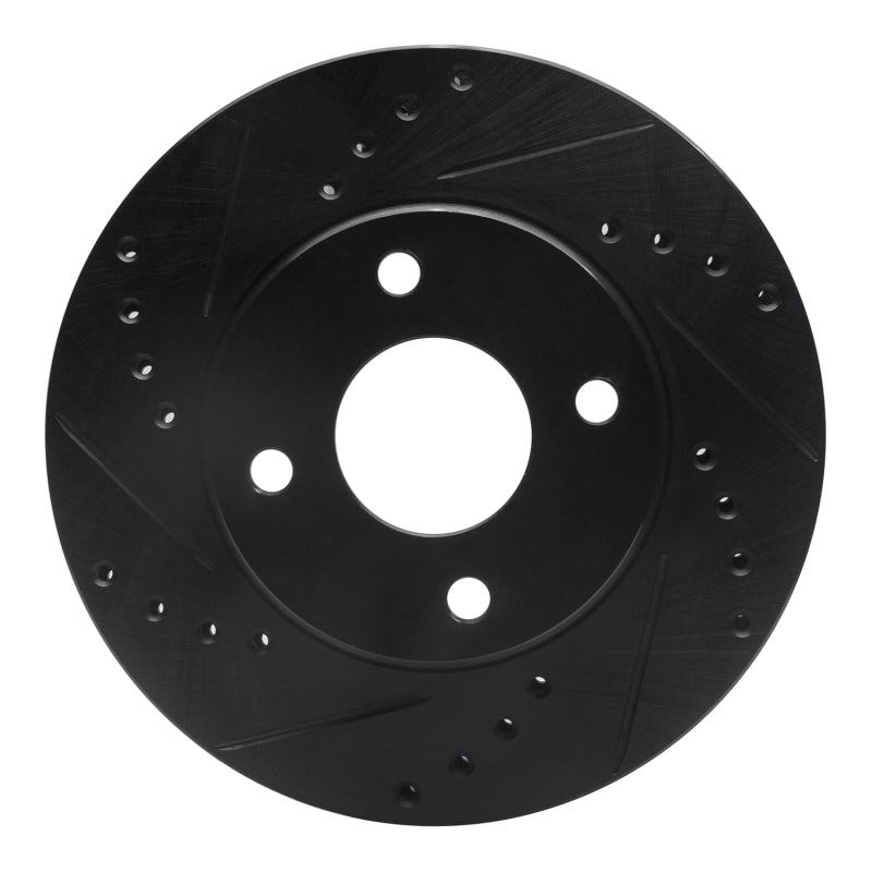 R1 Concepts R1 1995-2004 Ford CONTOUR Front Left Drilled & Slotted Black Brake Rotor