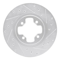R1 Concepts R1 81-88 Nissan Maxima Front Right Drilled & Slotted Silver Brake Rotor
