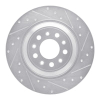 R1 Concepts R1 14-23 Jeep Cherokee Rear Right Drilled & Slotted Silver Brake Rotor
