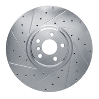 R1 Concepts R1 17-25 BMW X6 Left Front Drilled & Slotted Silver Brake Rotor