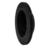 R1 Concepts R1 87-89 Nissan 300ZX Turbo Rear Right Drilled & Slotted Black Brake Rotor