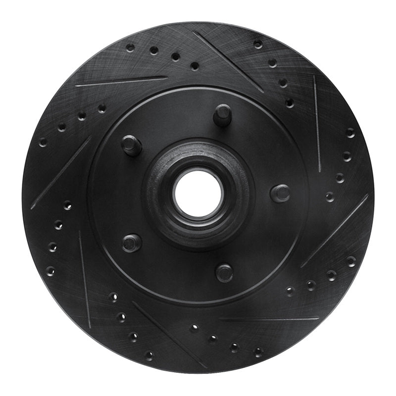 R1 Concepts R1 00-04 Ford F-150 RWD Front Right Drilled & Slotted Black Brake Rotor