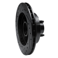 R1 Concepts R1 86-92 Ford Bronco II Front Right Drilled & Slotted Black Brake Rotor