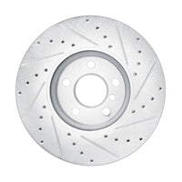 R1 Concepts R1 16-24 Mini Cooper (Excl Clubman) Front Left Drilled & Slotted Silver Brake Rotor