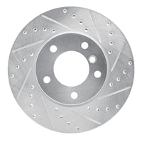 R1 Concepts R1 06-13 BMW 128I Front Right Drilled & Slotted Silver Brake Rotor
