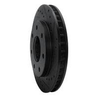 R1 Concepts R1 97-04 Ford F-150 4WD Front Right Drilled & Slotted Black Brake Rotor