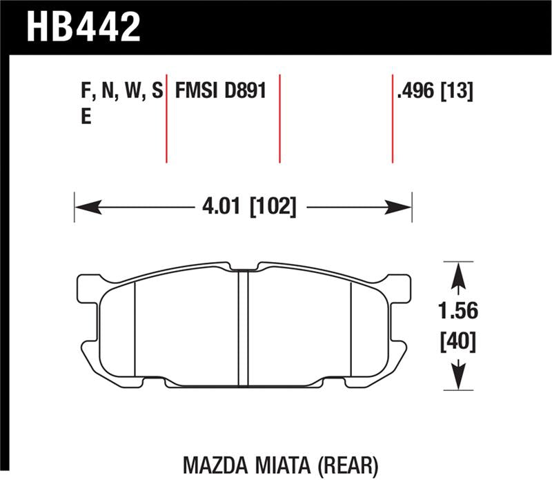Hawk Performance Hawk 01-02 Miata DTC-30 Street Rear Brake Pads