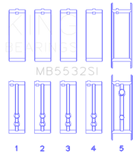 King Engine Bearings Chevrolet 151/153 (Size STD) Main Bearing Set