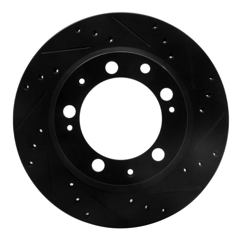 R1 Concepts R1 77-88 Porsche 924 Rear Right Drilled & Slotted Black Brake Rotor
