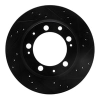 R1 Concepts R1 77-88 Porsche 924 Rear Right Drilled & Slotted Black Brake Rotor