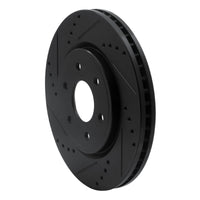 R1 Concepts R1 05-25 Nissan Pathfinder Front Left Drilled & Slotted Black Brake Rotor