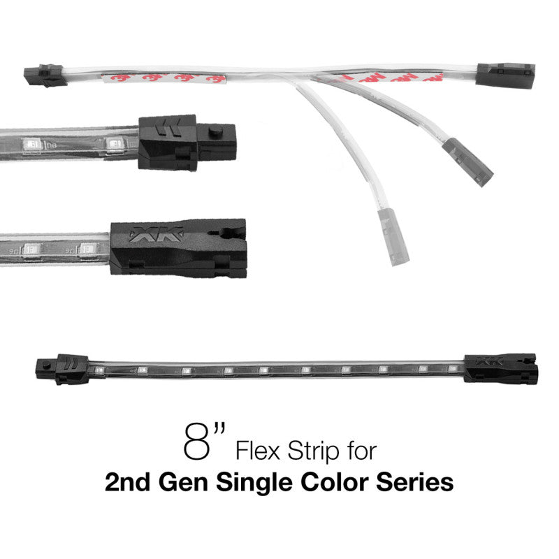 XKGLOW XK Glow Single Color 8in Flex Strip Single Color AMBER - 2nd Gen