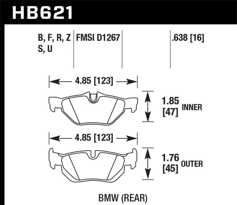 Hawk Performance Hawk 2011 BMW 125i Rear ER-1 Brake Pads