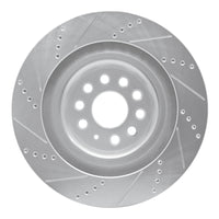 R1 Concepts R1 12-21 Tesla Model S Rear Right Drilled & Slotted Silver Brake Rotor