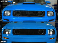 Raxiom 05-09 Ford Mustang Excluding GT500 LED Halo Projector Headlights- Black Housing (Clear Lens)