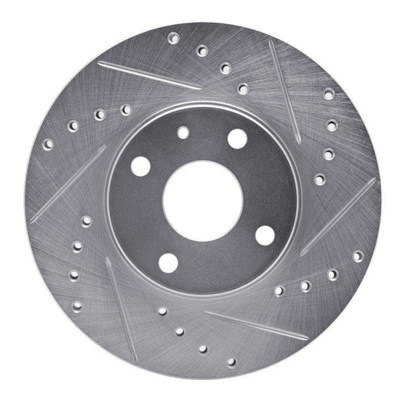 R1 Concepts R1 1990-2003 Ford Escort Front Right Drilled & Slotted Silver Brake Rotor