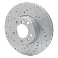 R1 Concepts R1 91-01 BMW 850CI Front Left Drilled & Slotted Silver Brake Rotor