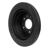 R1 Concepts R1 07-15 Chevrolet Equinox Rear Left Drilled & Slotted Black Brake Rotor