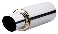 Vibrant TPV Turbo Round Muffler (23in Long) with 4in Round Tip Straight Cut - 3in inlet I.D.