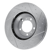 R1 Concepts R1 17-23 Porsche Panamera Left Front Drilled & Slotted Silver Brake Rotor