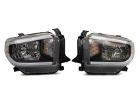 Raxiom 14-21 Toyota Tundra Axial Series Headlights w/ SEQL LED Bar- Black Housing (Clear Lens)