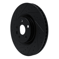 R1 Concepts R1 11-25 Lexus IS200T Left Front Drilled & Slotted Black Brake Rotor