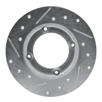 R1 Concepts R1 73-79 Honda Civic Wagon Front Right Drilled & Slotted Silver Brake Rotor