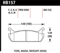 Hawk Performance Hawk 89-93 Miata Blue 9012 Race Rear Brake Pads D458